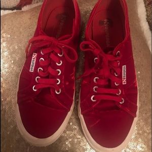 SUPERGA RED VELVET SNEAKERS